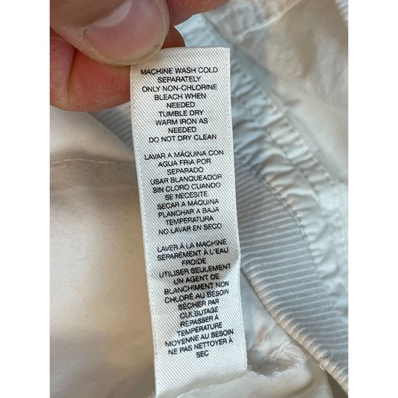 Chicos Women Cargo Shorts Bermuda Elastic Waist Roll Up Hem High Rise White SZ 2 - Picture 10 of 10